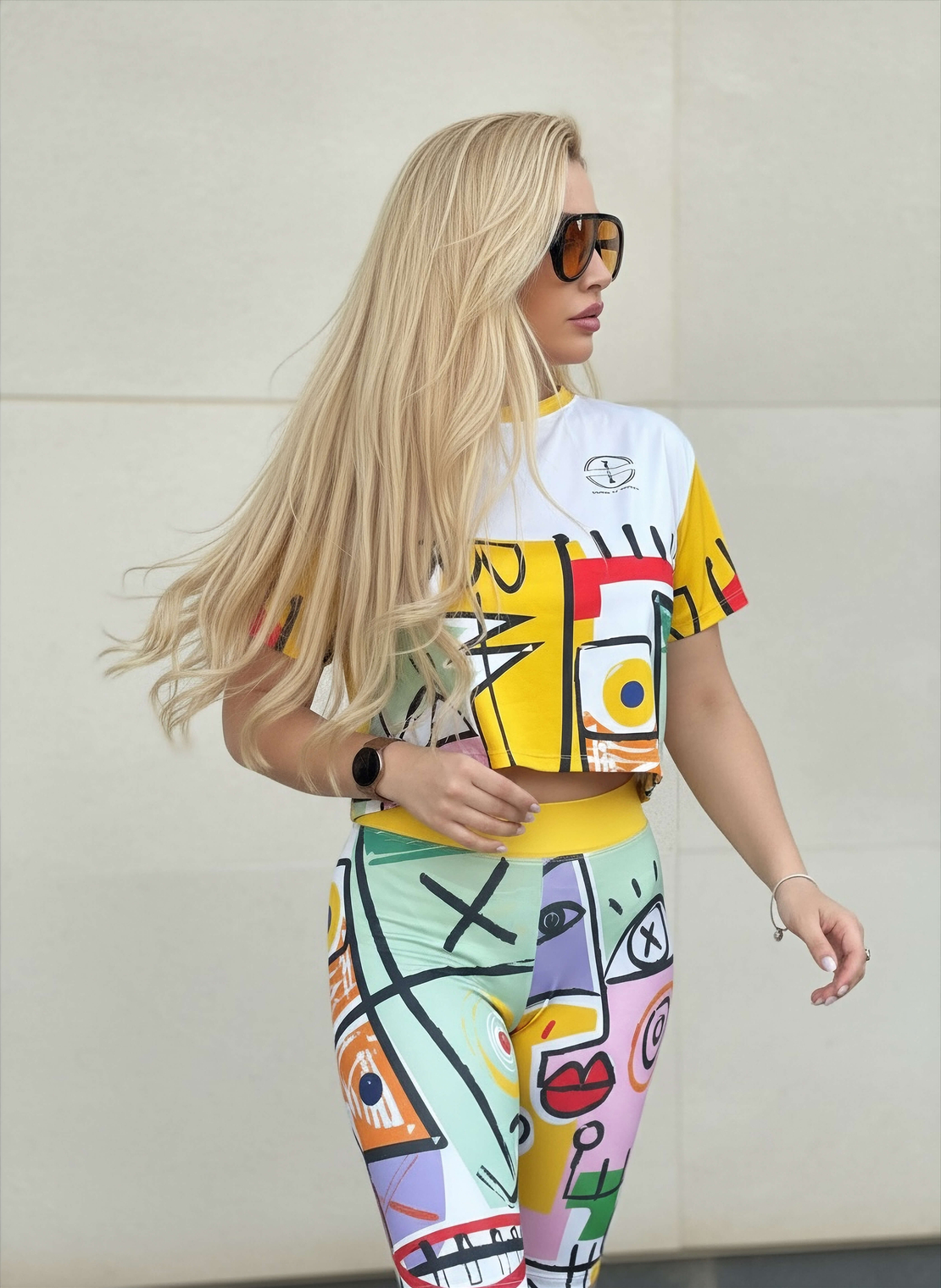 Art Fit Burst Set-дамски спортен комплект с арт принт