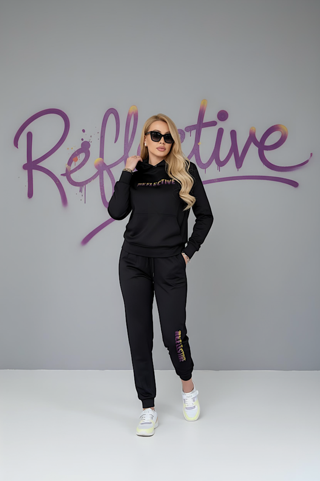 Reflective Black Neon Set