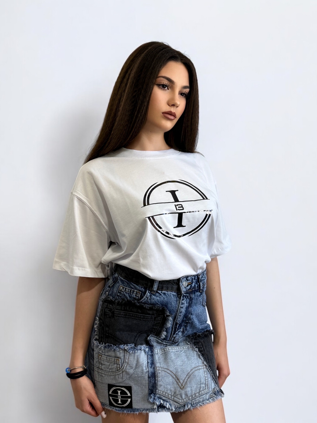 Тениска White I13 Oversize