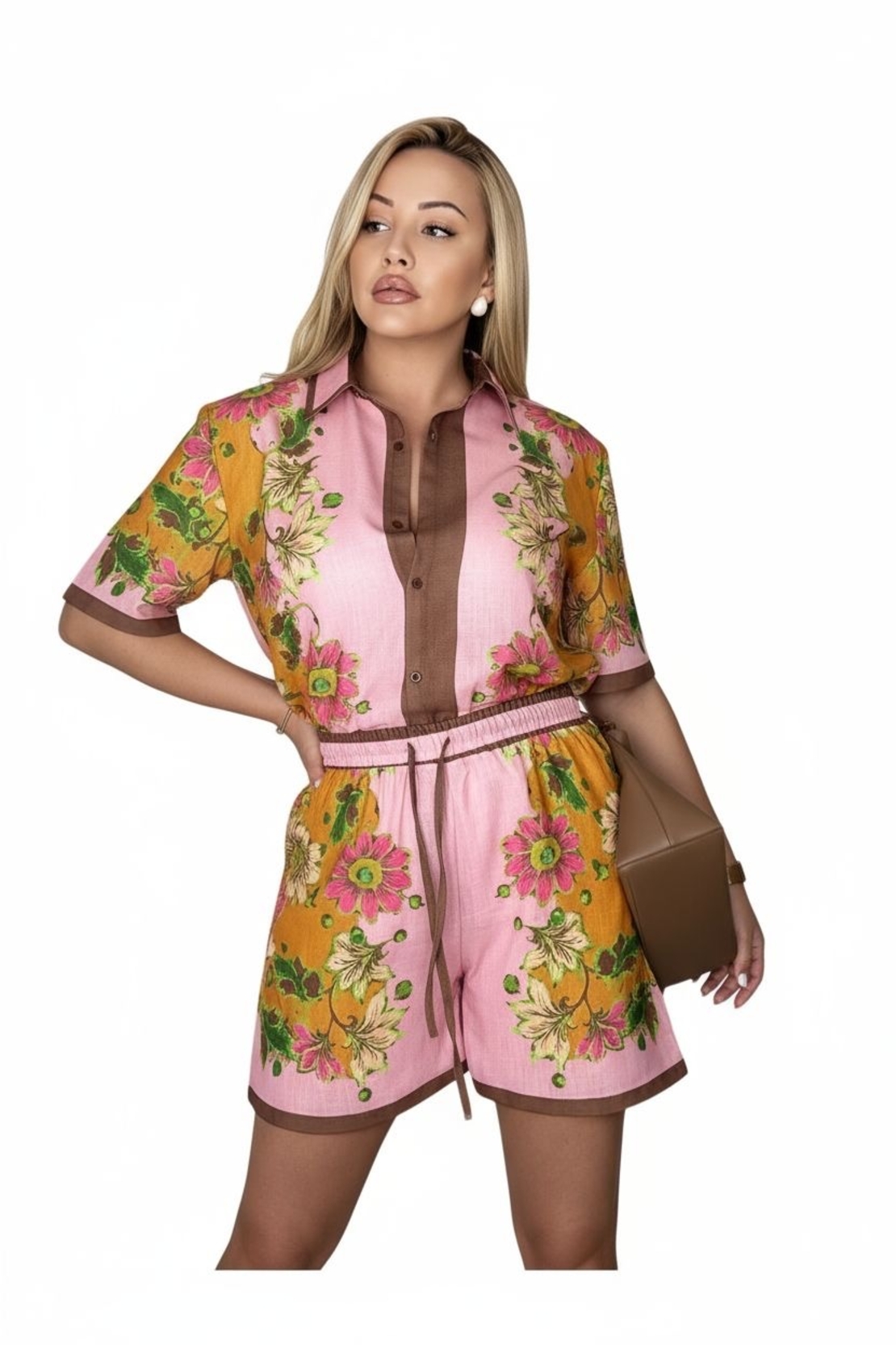 Дамски ленен сет Floral Bloom