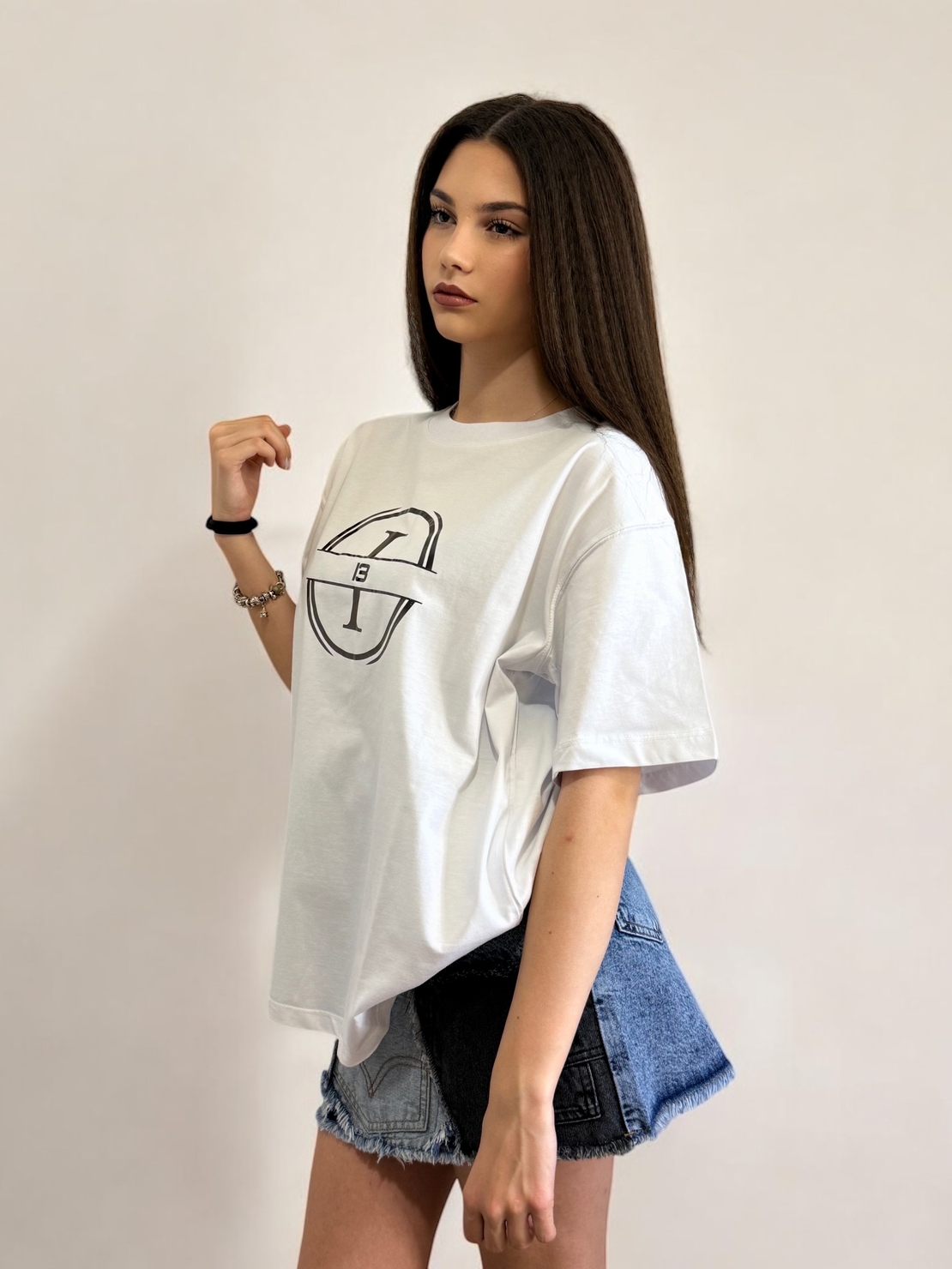 Тениска White I13 Oversize