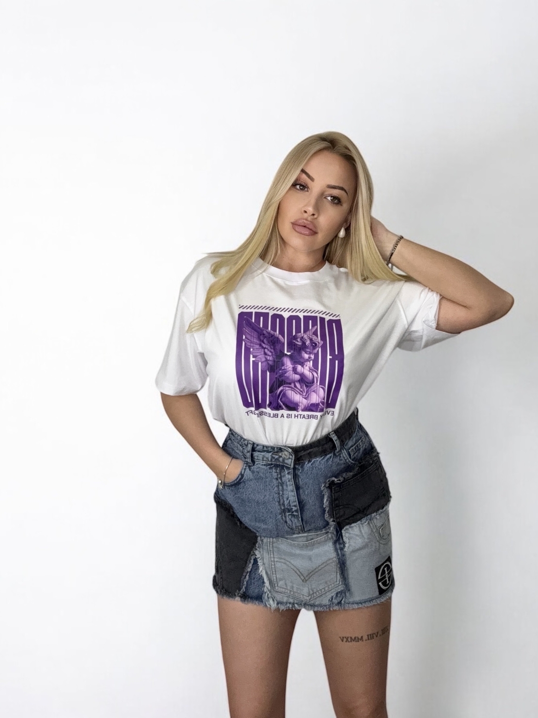 Тениска Purple Angel Oversize