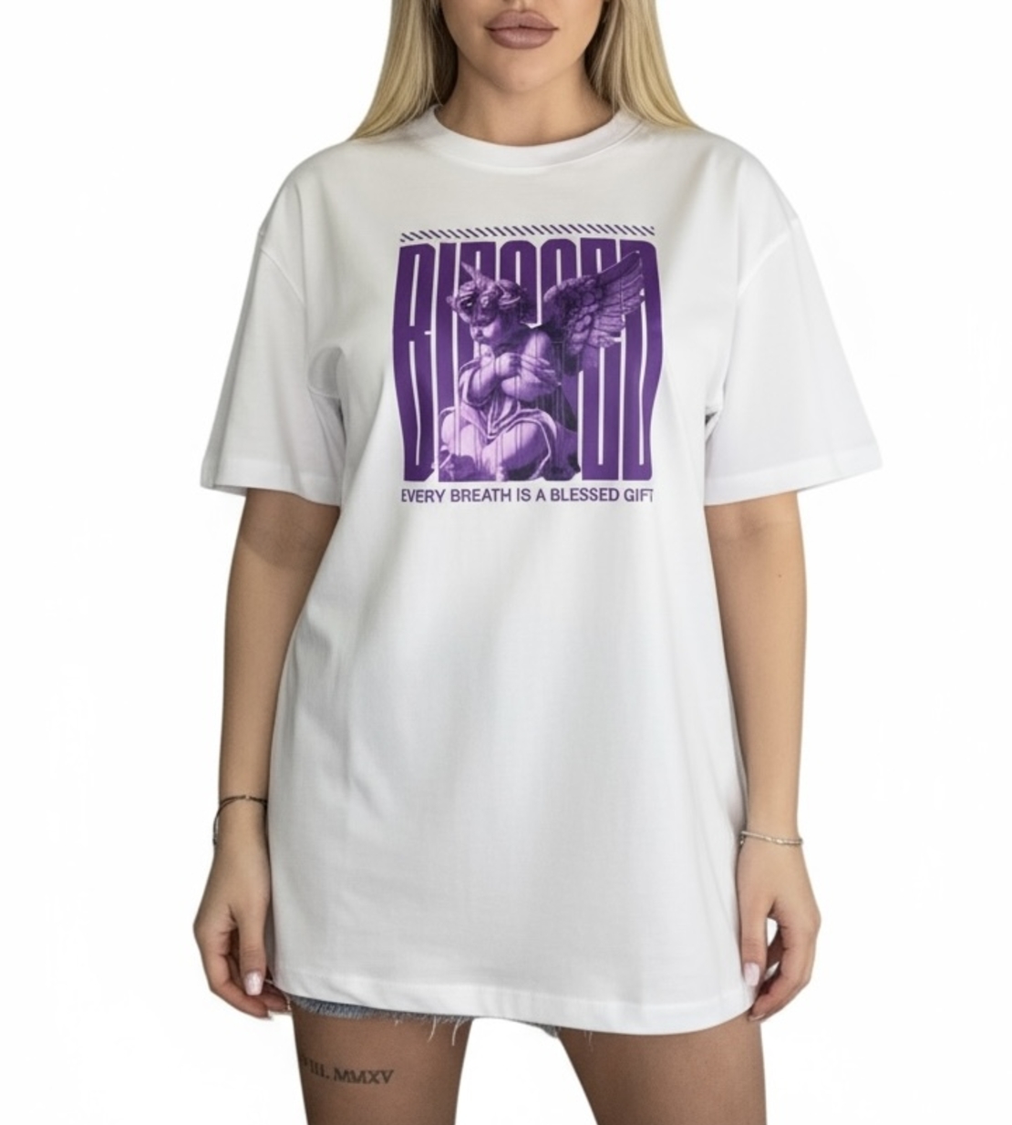 Тениска Purple Angel Oversize