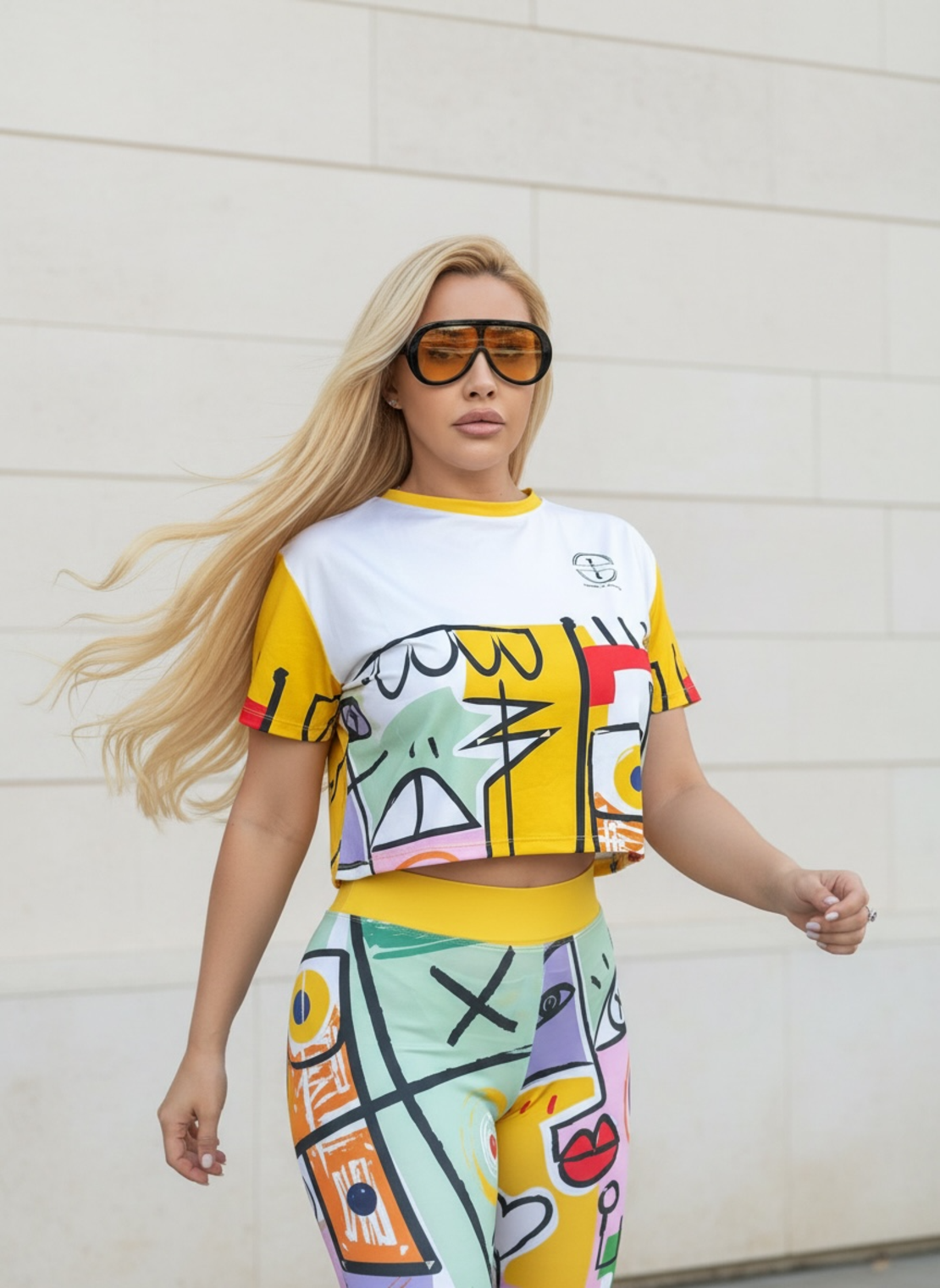 Art Fit Burst Set-дамски спортен комплект с арт принт