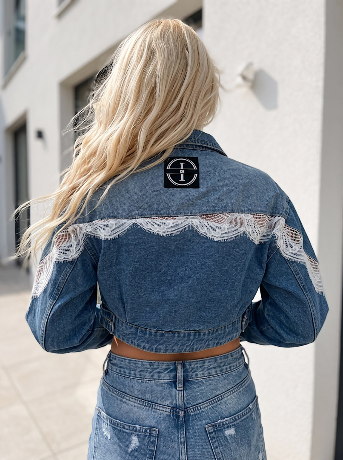Femme 13 Denim – Дамско дънково яке с дантела