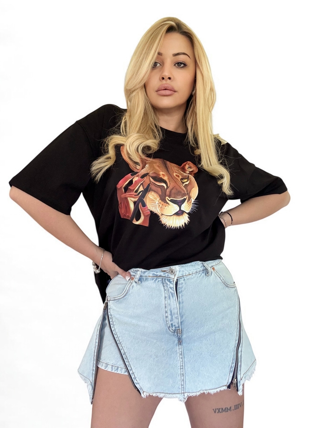 Denim Illusion Skirt-Shorts