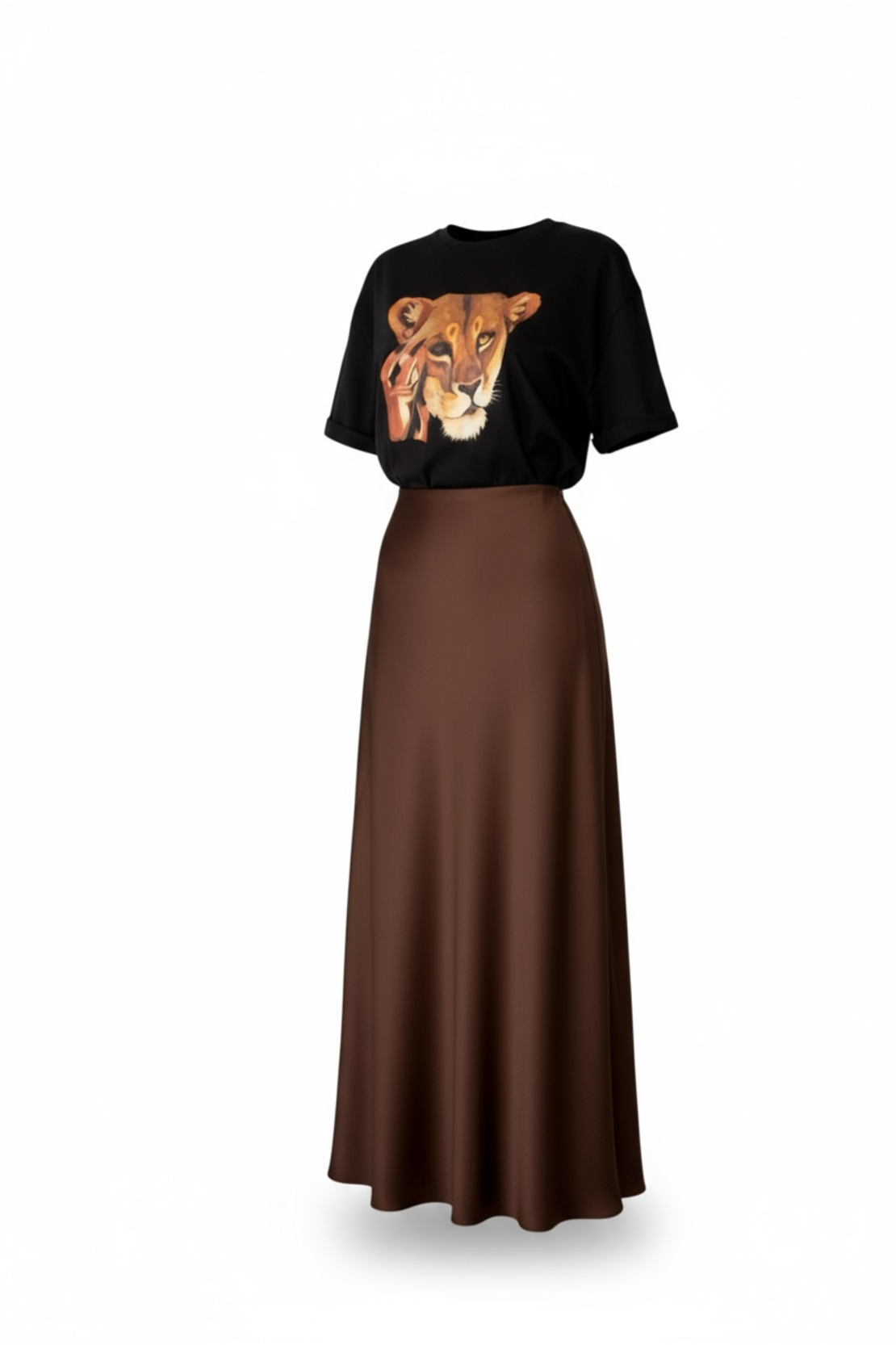 Cocoa Satin Skirt