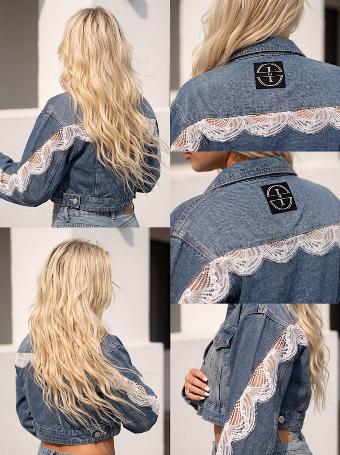 Femme 13 Denim – Дамско дънково яке с дантела