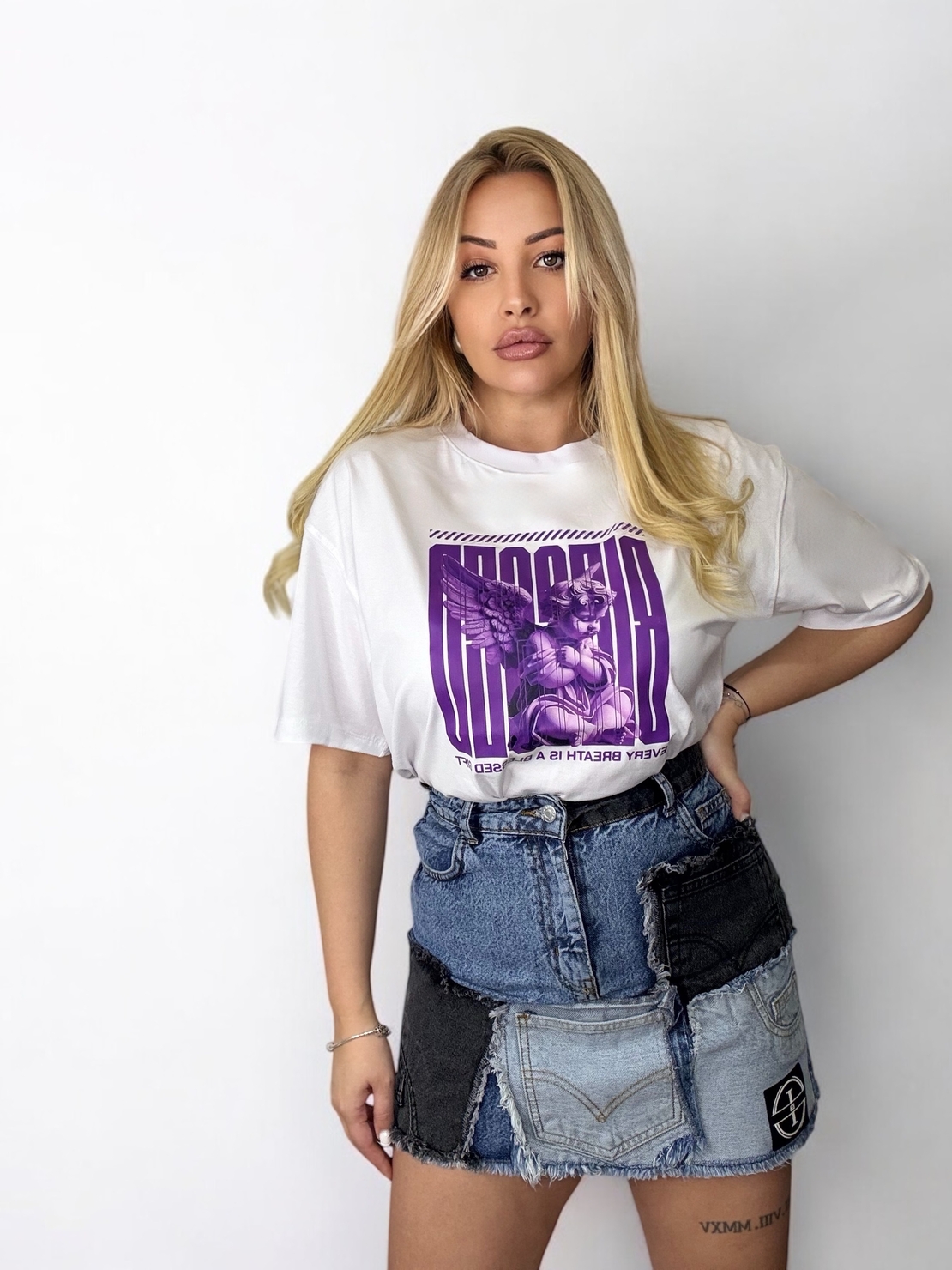 Тениска Purple Angel Oversize