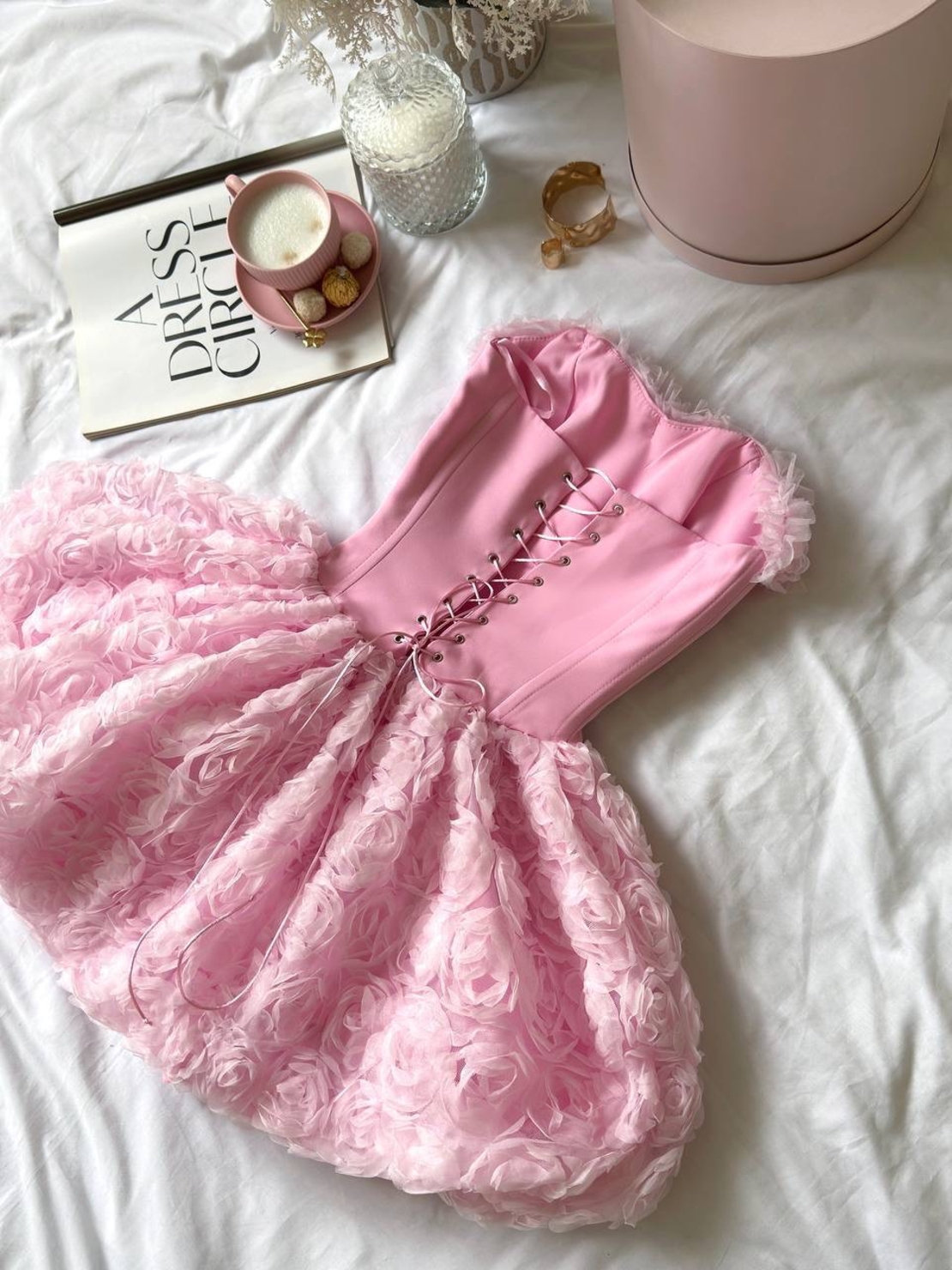 “ Angel Rosé Bloom Corset” pink - Рокля с 3Д рози