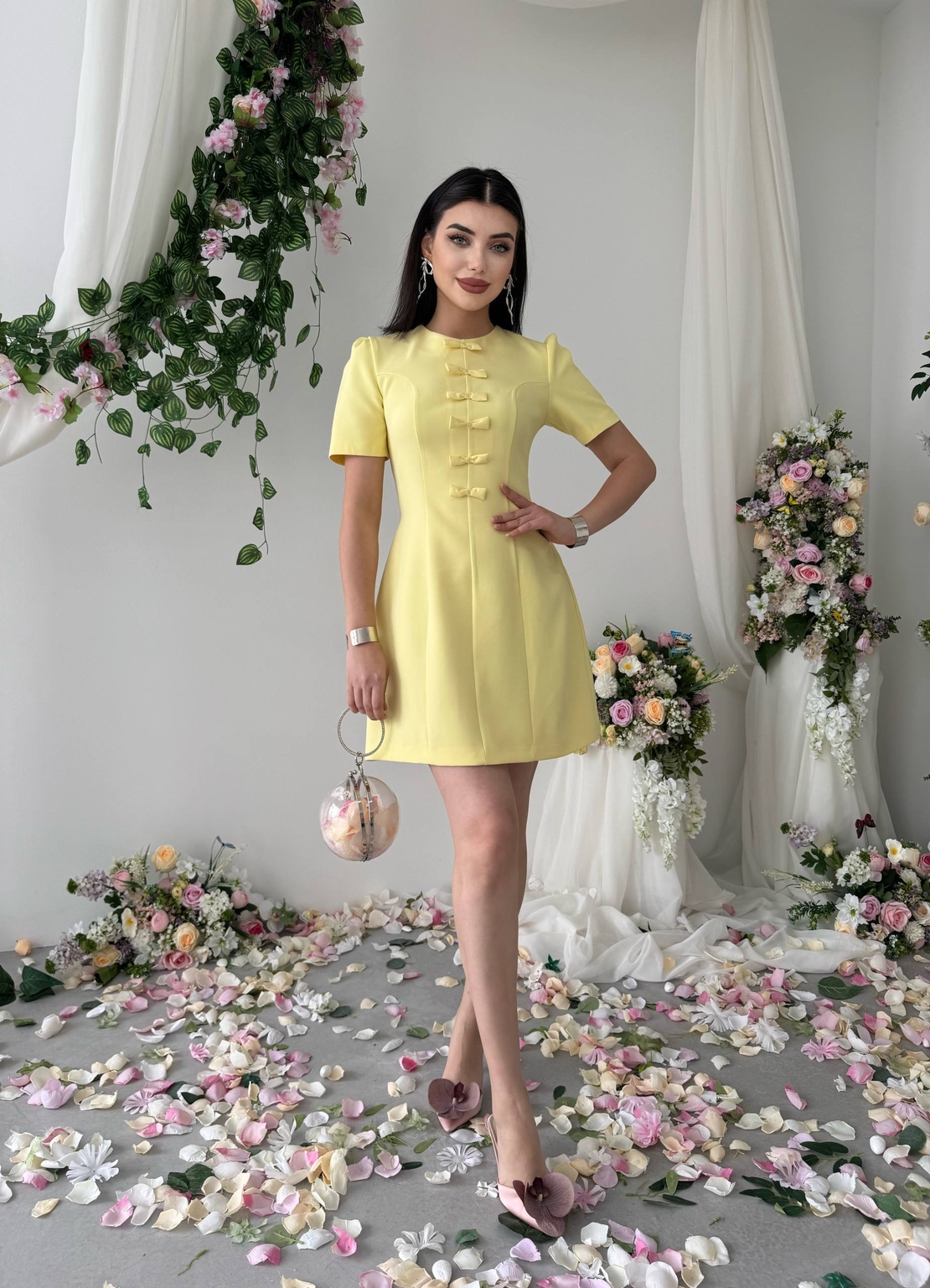 “Bella”yellow - рокля с панделки