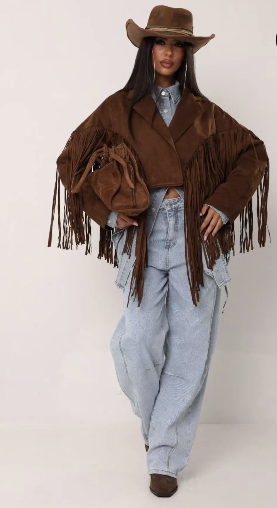 “ Western Style” - Велурено яке с ресни
