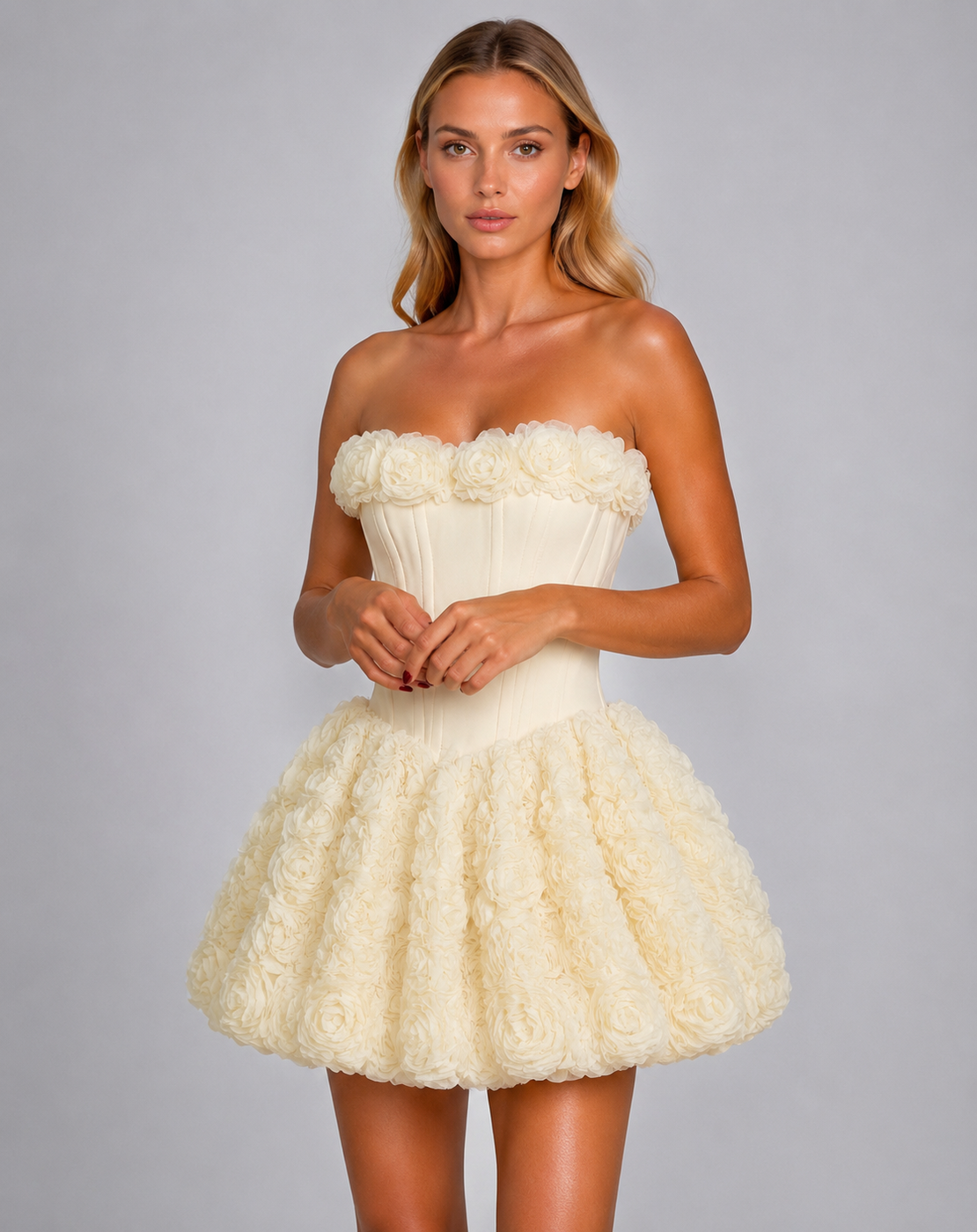 “ Angel Rosé Bloom Corset” Dress - butter