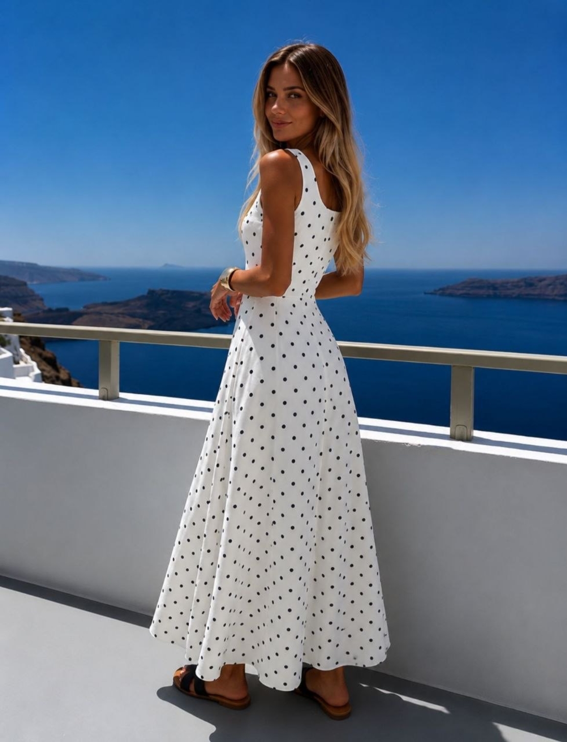 “Capri Dots” white - Лятна рокля