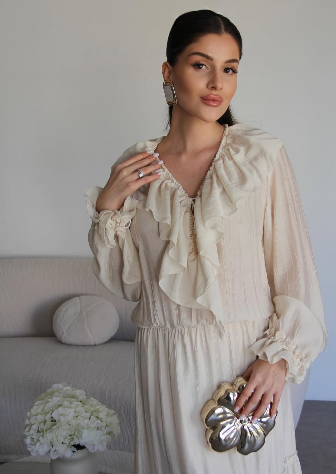 Ефирна Рокля “Breeze Tie” ekru