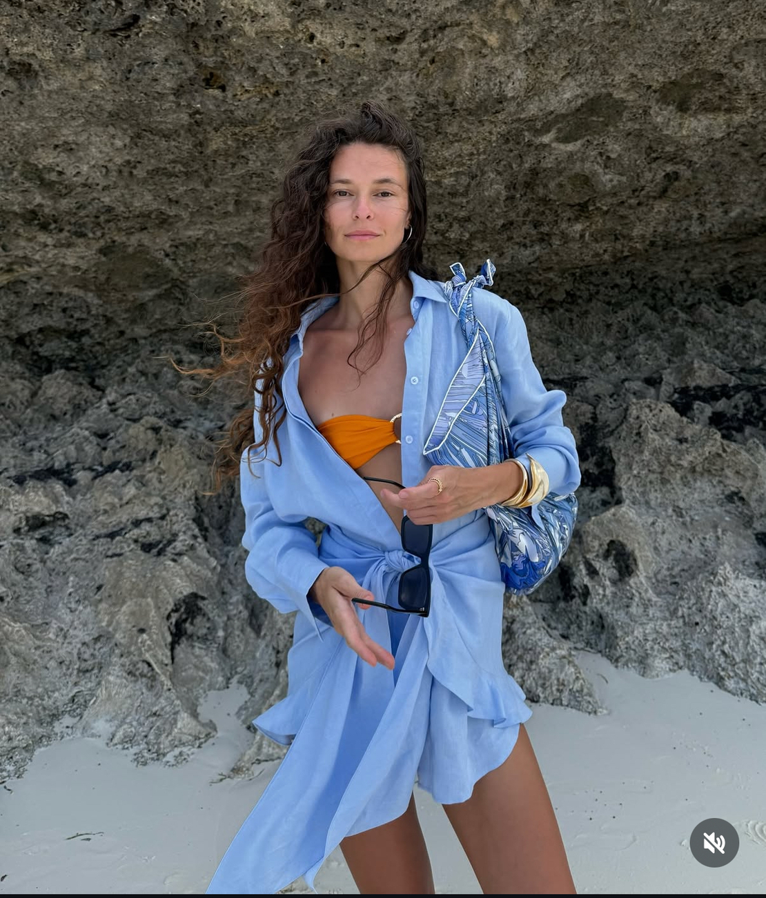SUMMER WRAP Blue риза-рокля