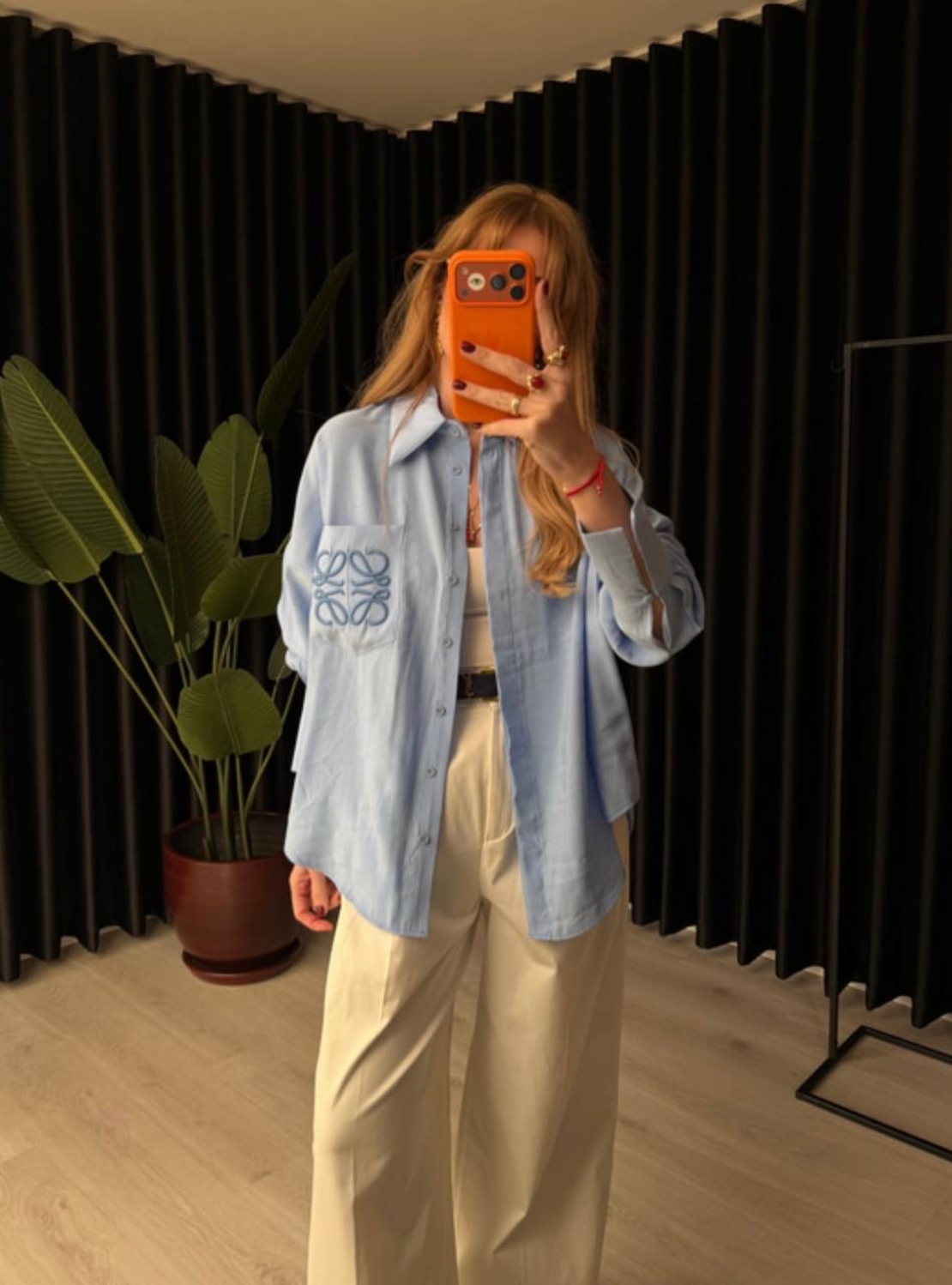 “Loewe Style” blue - Oversize риза