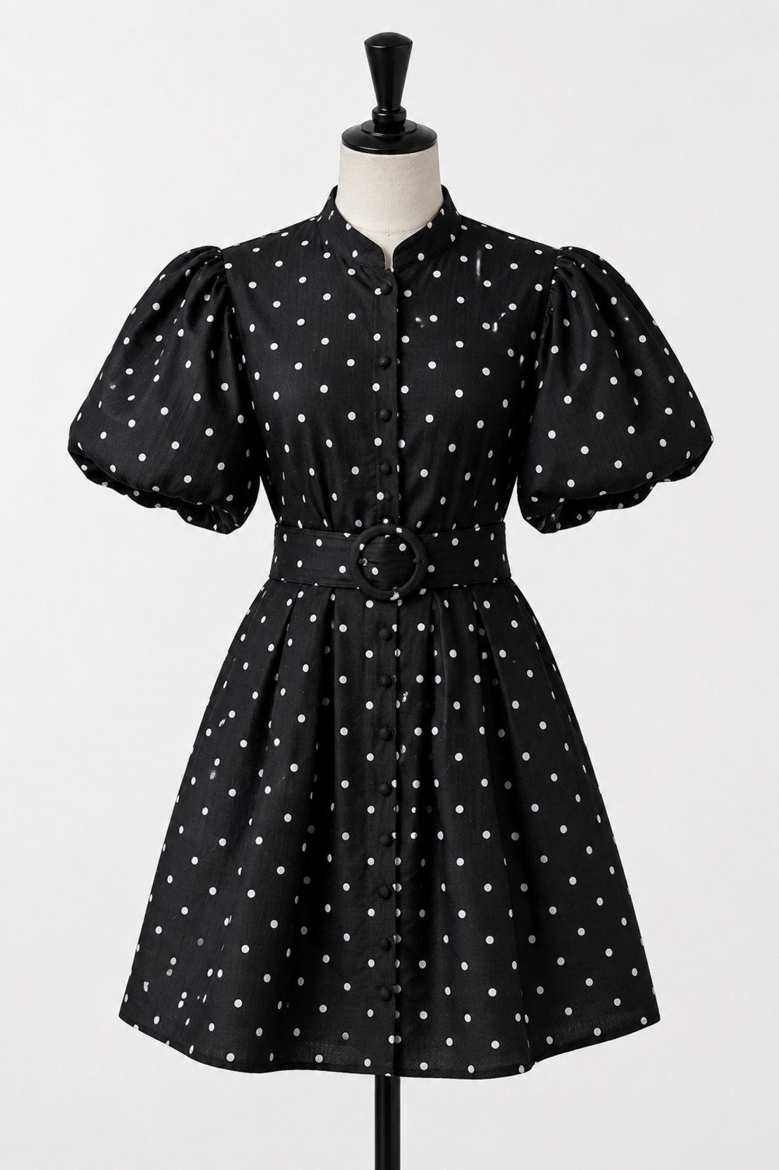 “ Luna Pois Linen Dress“ black - рокля