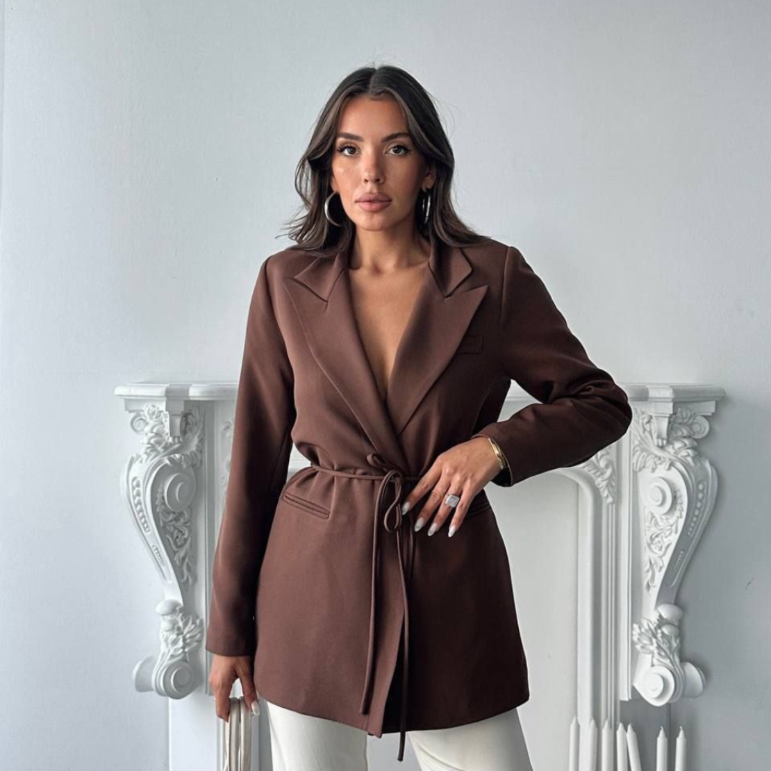 Mocha Modern Blazer - Кафяв Блейзър