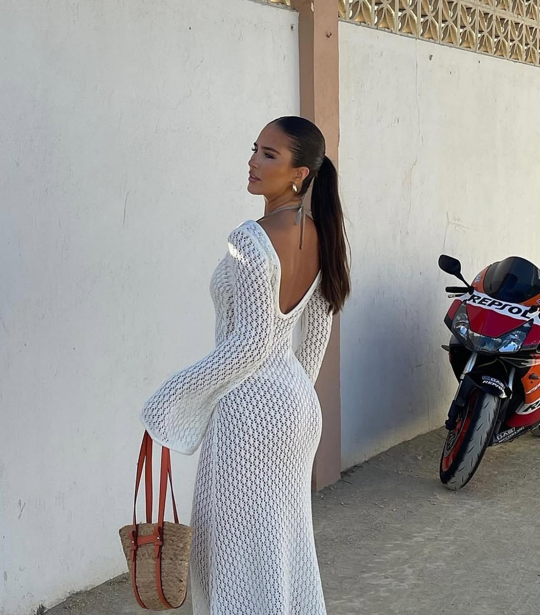 “Oceana Backless” ekru – дълга плажна рокля