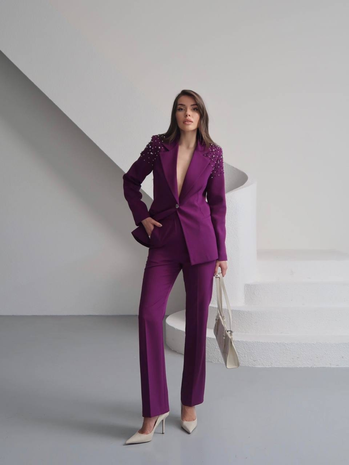 Elegance Power Suit Purple - Сако и панталон