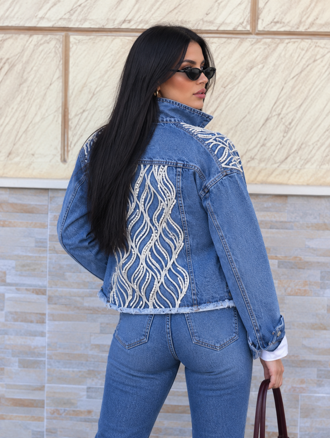“ Denim Jacket ” Дънково яке с декоративни перли