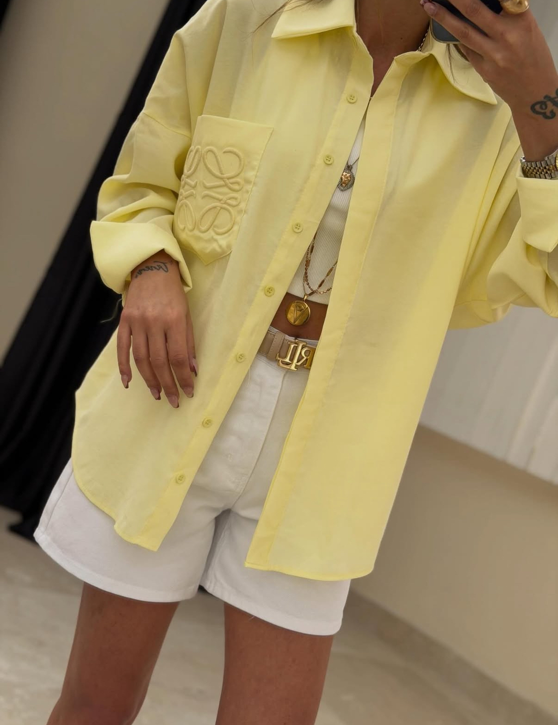 “Loewe Style” yellow - Oversize риза