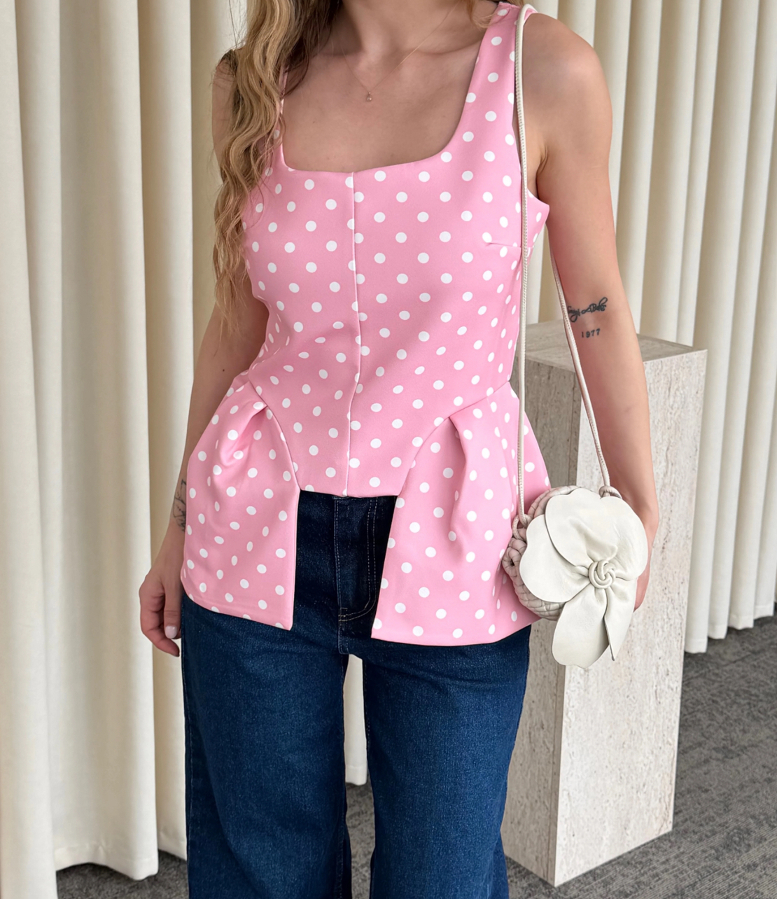 “Peplum Dots Chic” yellow - ТОП