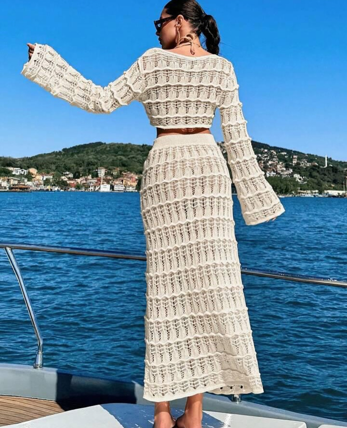 Sunset Breeze – плажен комплект от къс топ и дълга пола