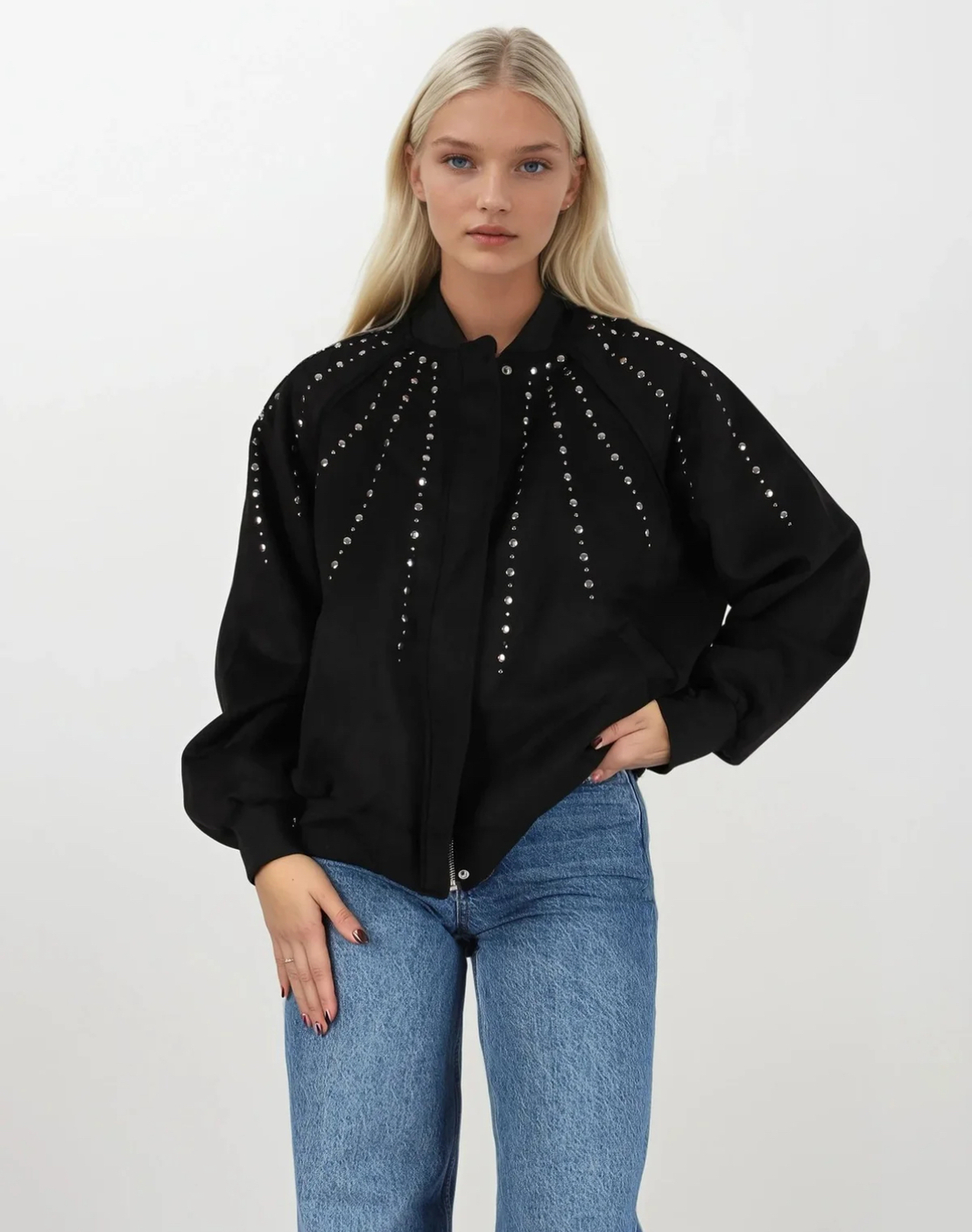 Bomber Chic  Black– яке/бомбър от набук с кабзи