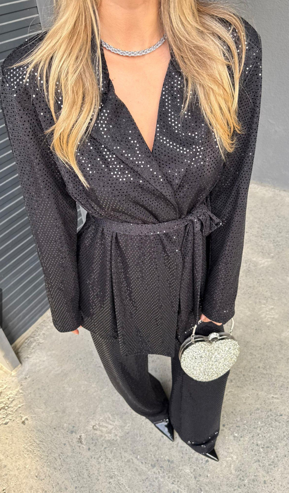 “Shine Party Suit” Black – Елегантен костюм с пайети