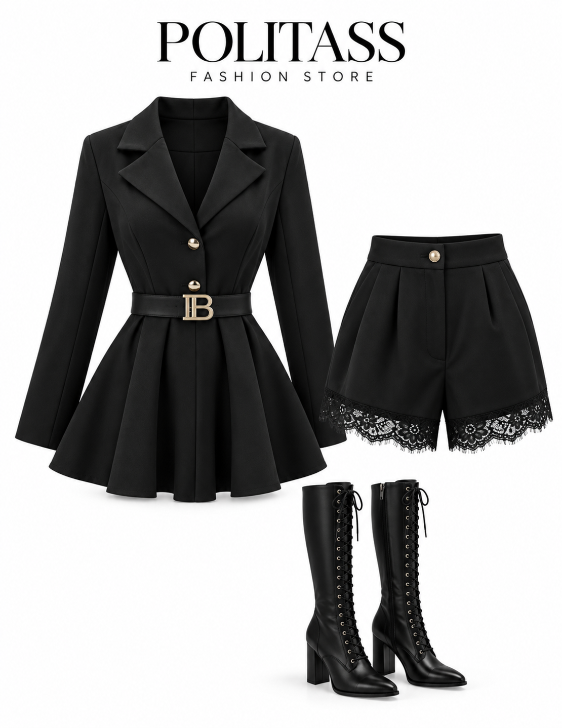 “  Bellissima” black – рокля с панталонки с дантела