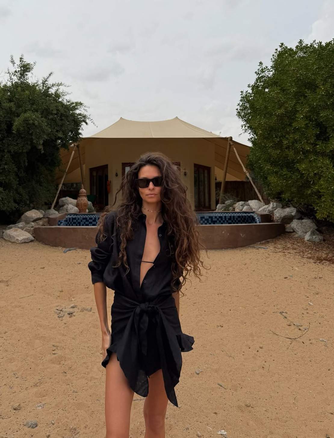 SUMMER WRAP black риза-рокля