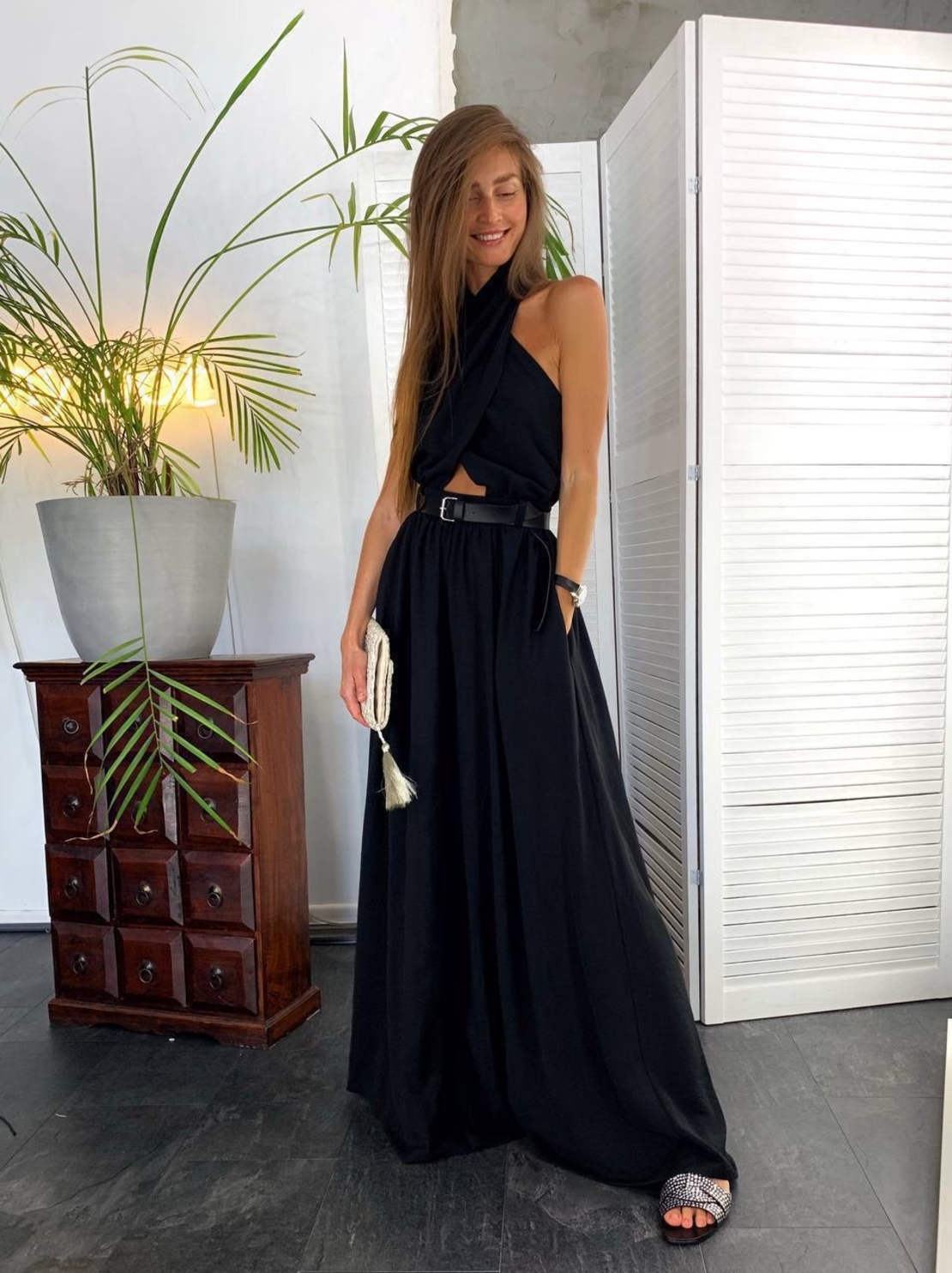 “HALTER ELEGANCE” black - гащеризон