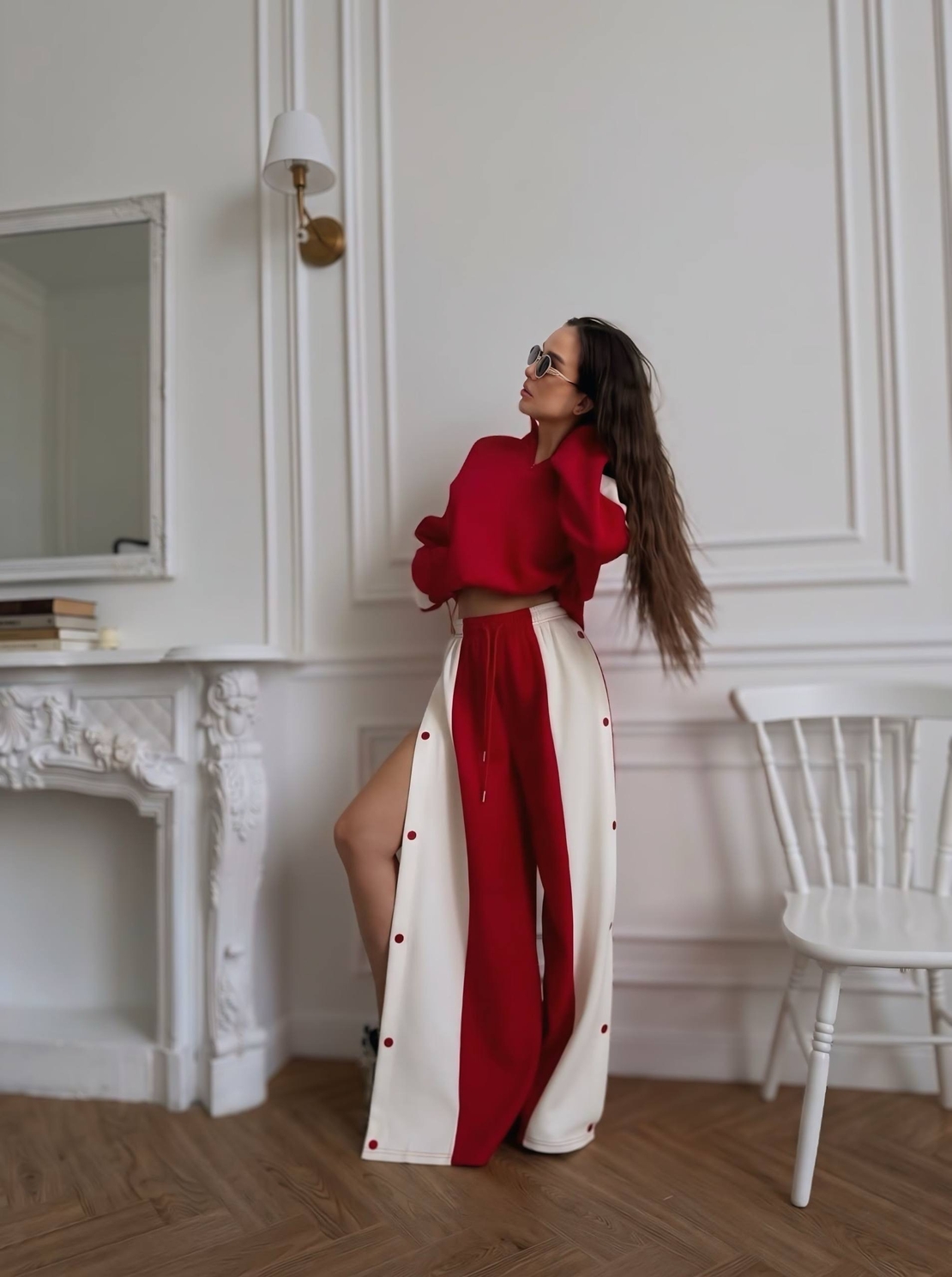 “ Urban Contrast Luxe Set “ red - спортен екип с копчета
