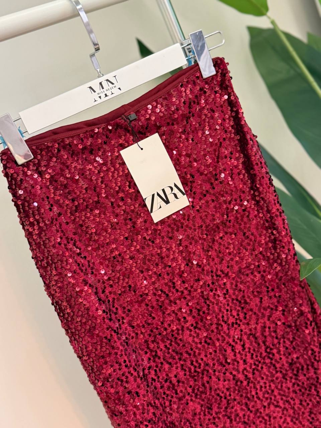 “Glam Shine Maxi Skirt”  red – Елегантна пайетена пола