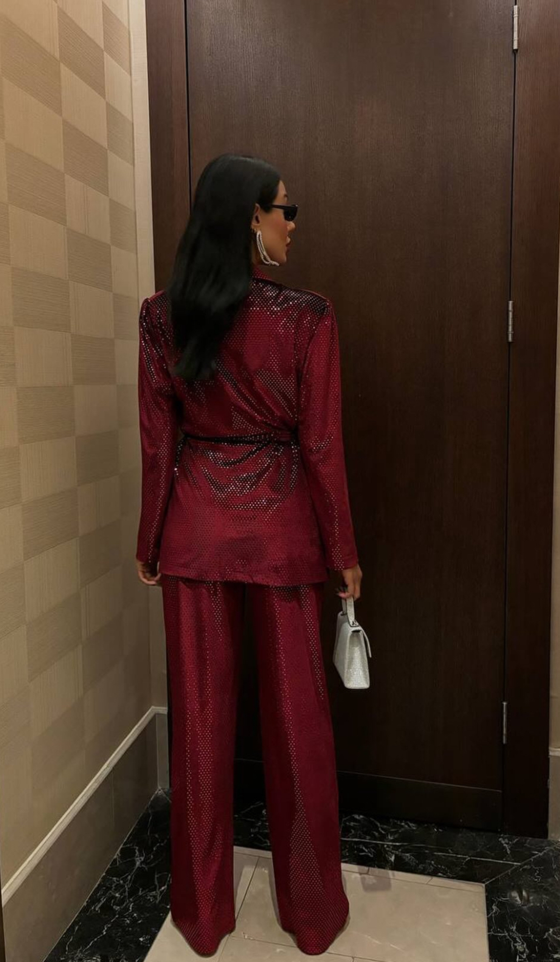 “Shine Party Suit” red – Елегантен костюм с пайети