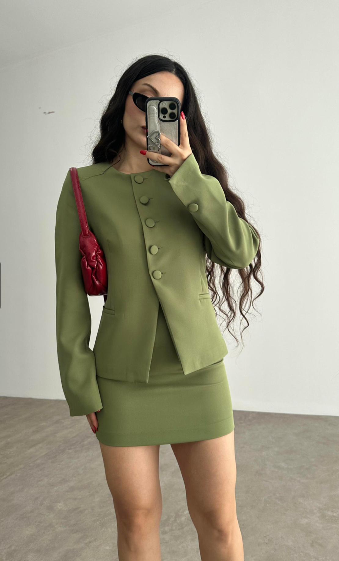 Bloom Set green/ Сако и пола