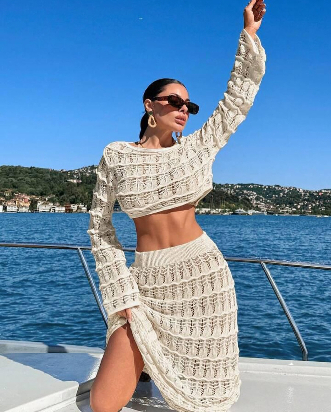 Sunset Breeze – плажен комплект от къс топ и дълга пола