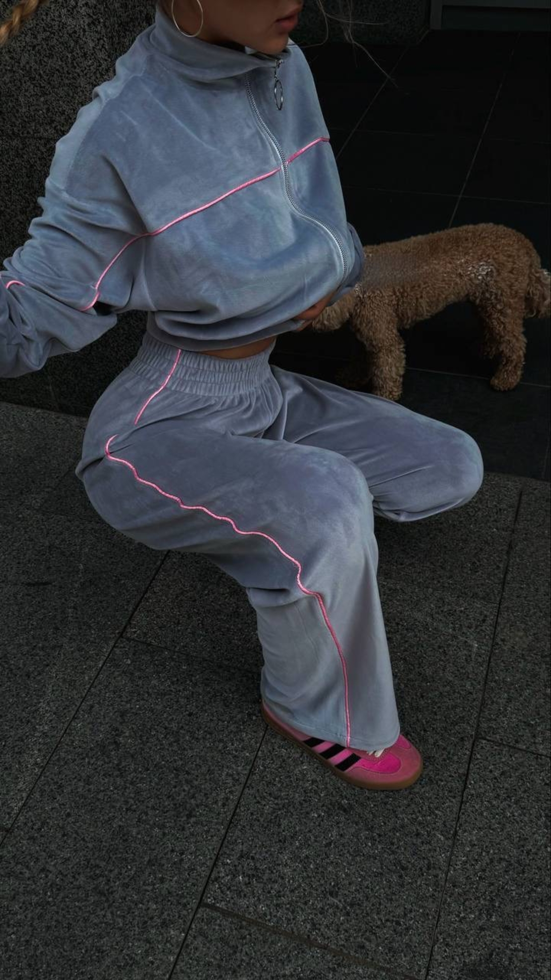 Velour Touch Set Grey – спортен екип от мек велур