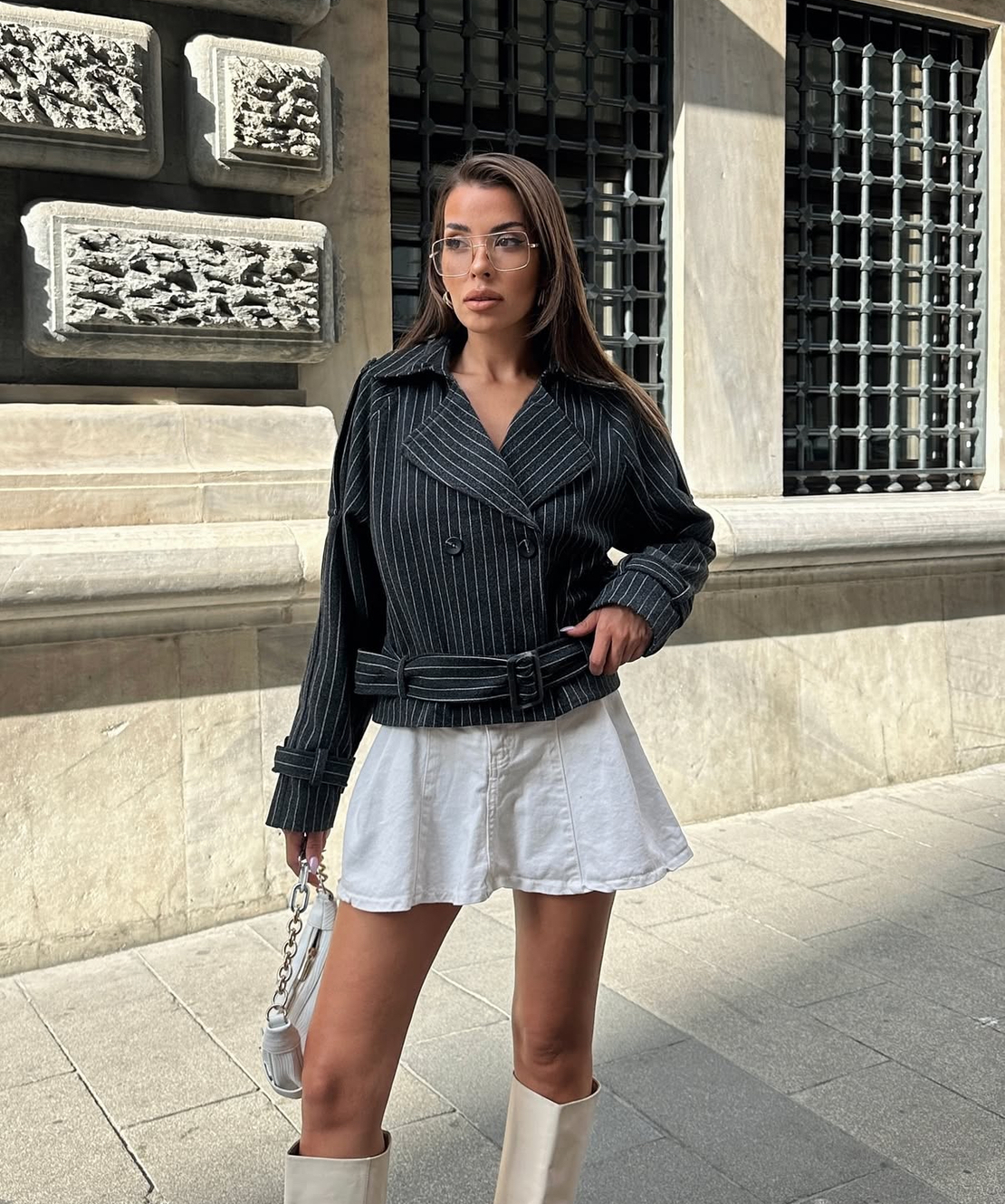 Rocker Fit Преходно палто с колан на райе