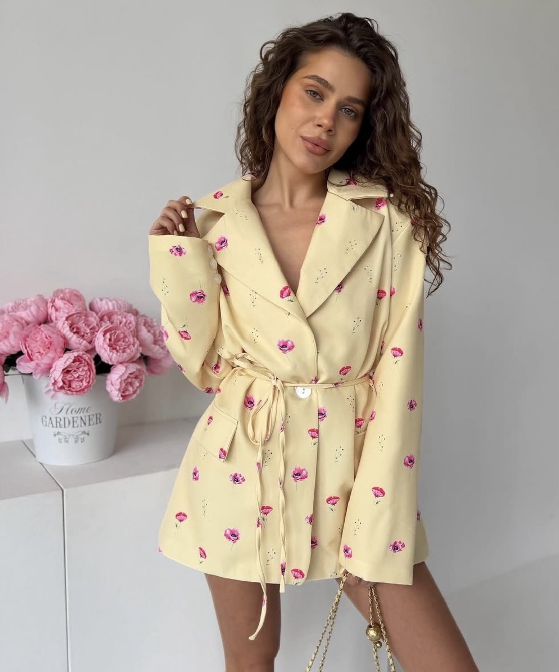 “ Blazer flora” yellow - Сако с колан