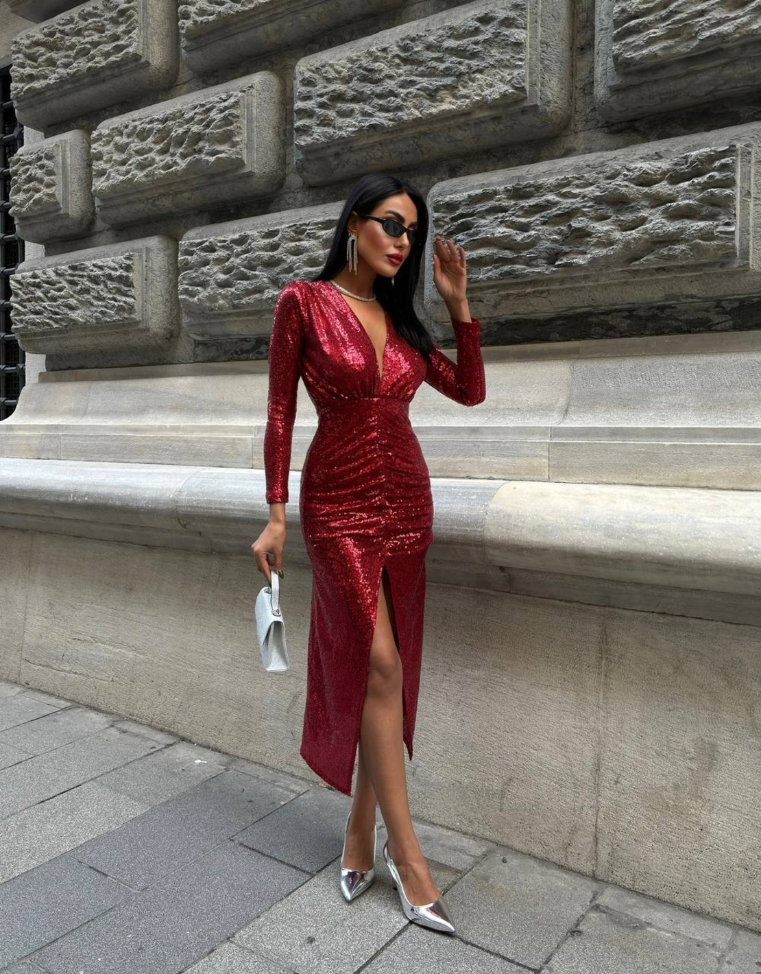 Блестяща вечерна рокля „Diva“ Red