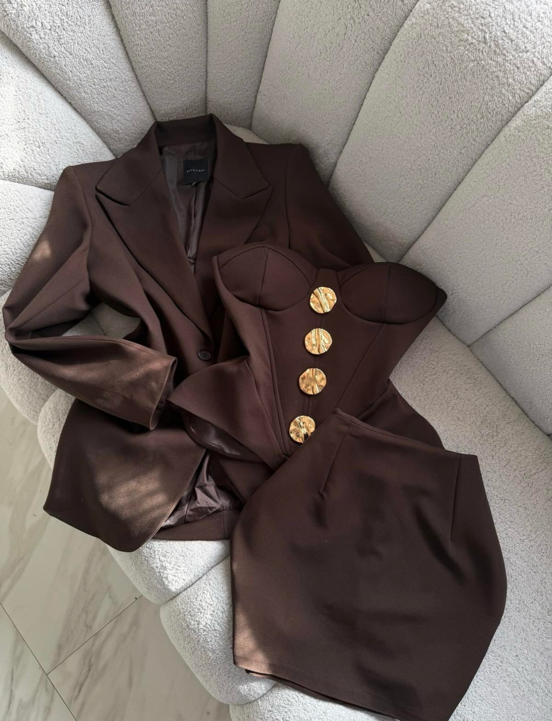 “Royal Mocha” 3-Piece Set - Елегантен костюм