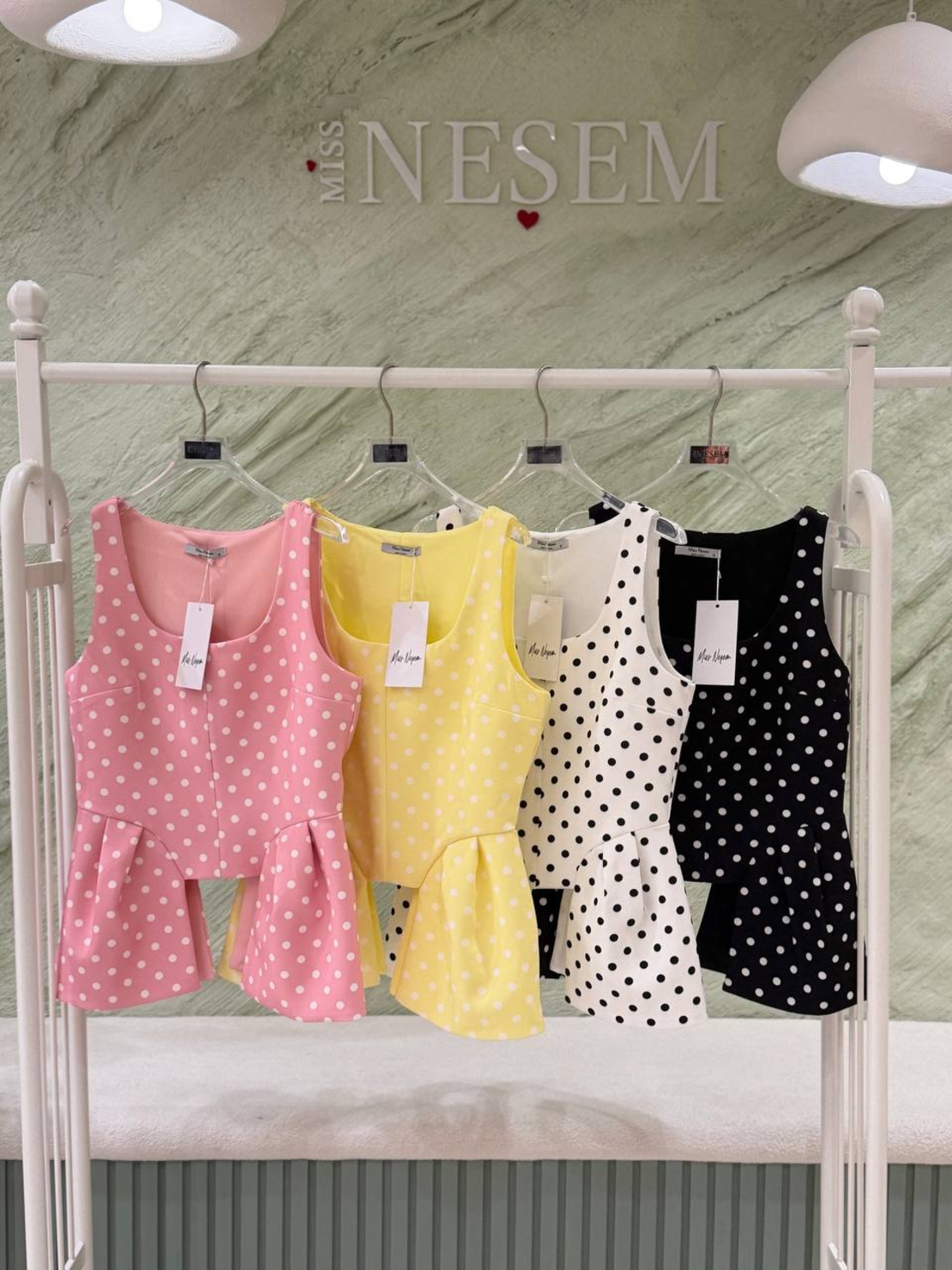 “Peplum Dots Chic” yellow - ТОП