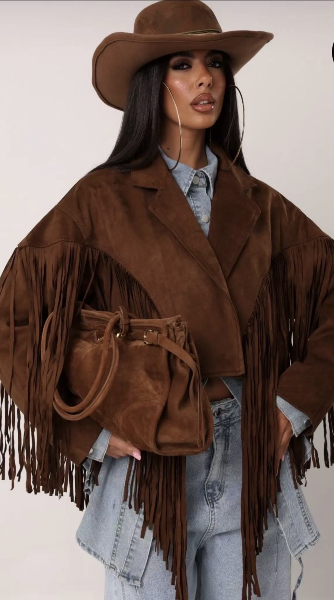 “ Western Style” - Велурено яке с ресни