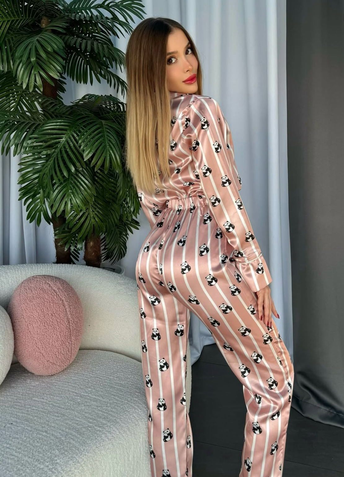 Луксозна сатенена пижама „Silky Dream“ Панда