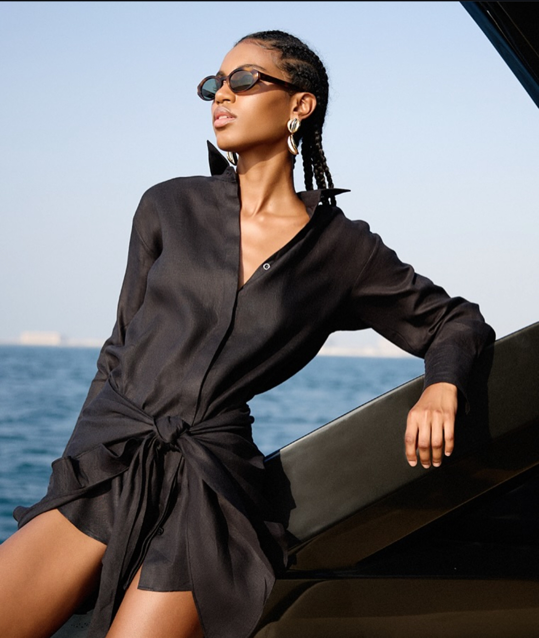 SUMMER WRAP black риза-рокля