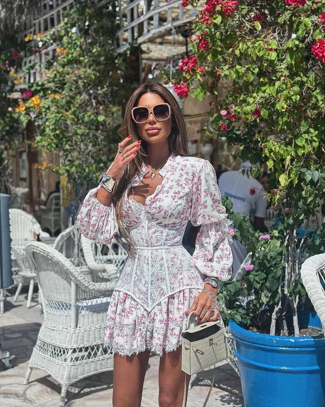 “Rosalie” Рокля с корсет и флорален принт