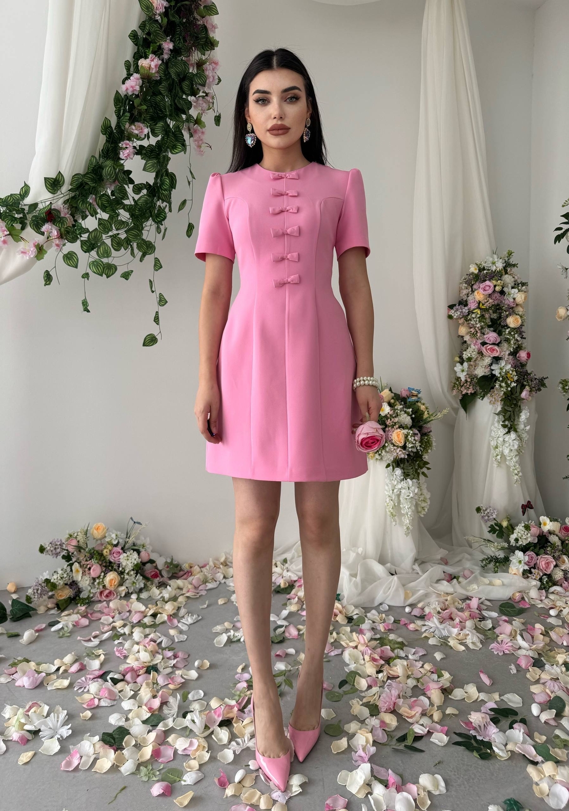 “Bella” pink - рокля с панделки